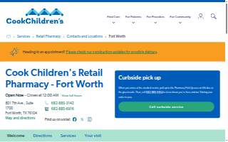 Cook Children's Retail Pharmacy - Fort Worth website