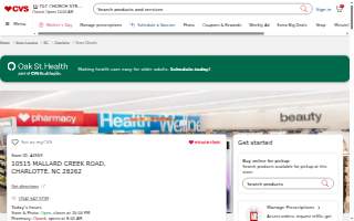 CVS Pharmacy of Charlotte website