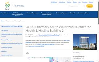 OHSU Pharmacy, South Waterfront (Center for Health & Healing, Building 2) website