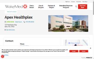 WakeMed Apex Healthplex website