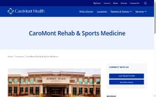 CaroMont Rehab & Sports Medicine website
