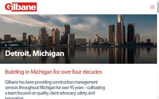 Gilbane Building Company of Detroit website