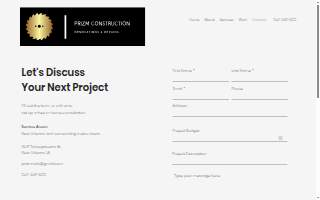 Prizm Construction website