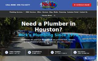 Nick's Plumbing & Air Conditioning website