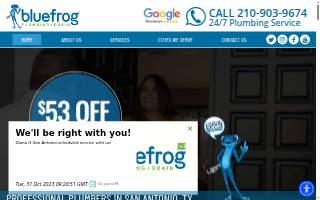 bluefrog Plumbing and Drain of San Antonio website