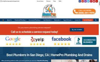 HomePro Plumbing and Drains website