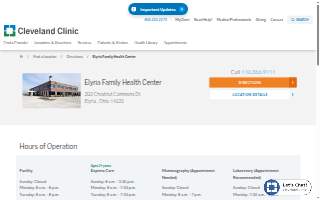 Cleveland Clinic - Elyria Family Health and Surgery Center website