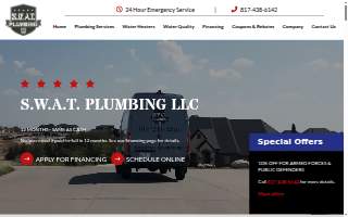 S.W.A.T Plumbing - Fort Worth website