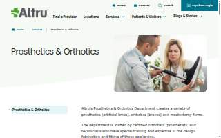Altru's Prosthetic & Orthotic Department website