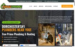 True Prime Plumbing & Heating Boston website