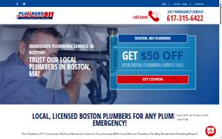Plumbers 911 Boston website