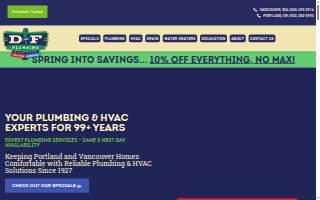 D&F Plumbing, Heating and Cooling website