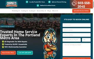 Cornel's Plumbing, Heating & Air Conditioning website