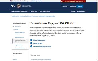 Downtown Eugene VA Clinic website