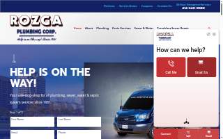 Rozga Plumbing Corp. website