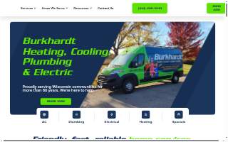 Burkhardt Heating, Cooling, Plumbing & Electric website