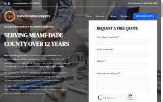 Main Plumbing Services website
