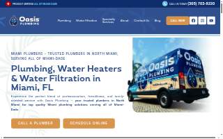 Oasis Plumbing of Miami website