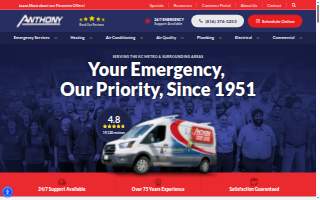 Anthony Plumbing, Heating, Cooling & Electric website