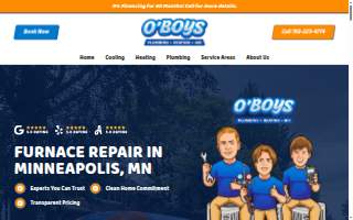 O'Boys Plumbing, Furnace & AC Repair website