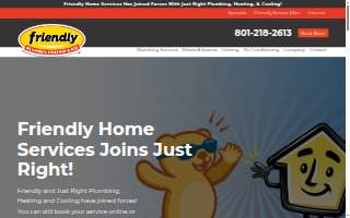 Friendly Plumber, Heating & Air website