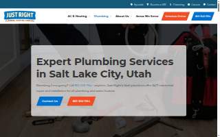 Just Right Plumbing website