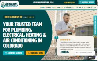 Absolute Plumbing, Electrical, Heating & Air website