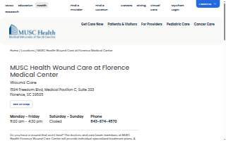 MUSC Health Wound Care at Florence Medical Center website