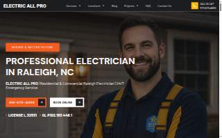 Electric All Pro of Raleigh website