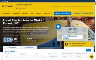 Mr. Electric of Wake Forest website
