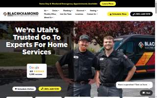 Black Diamond Experts, Electric, Plumbing, HVAC website