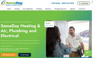 SameDay Heating & Air, Plumbing, and Electrical website