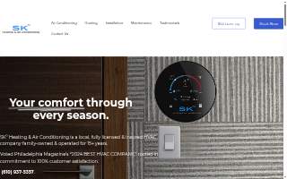 SK Heating and Air Conditioning website