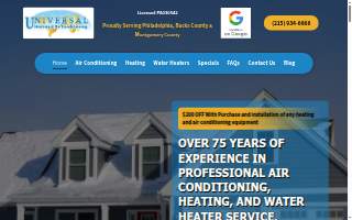 Universal Heating & Air Conditioning website
