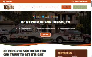 Friar's Plumbing Heating and AC Repair website
