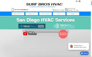 Surf Bros HVAC website