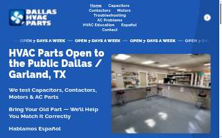 Dallas HVAC Parts website
