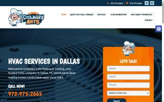 Coolinary Arts Heating & Cooling website