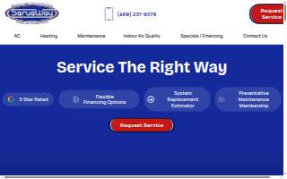 Serveway Heating and Air Conditioning website