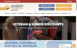 Avalon Heating and Air +Electrical services website