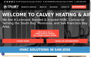 Calvey Heating and Air website