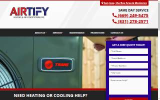 Airtify Heating And Air Conditioning website