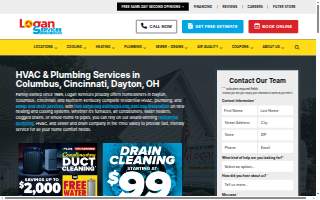 Logan Services A/C, Heat & Plumbing of Columbus website
