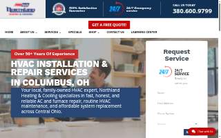 Northland Heating & Air Conditioning website