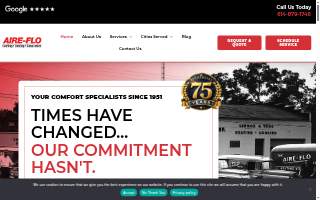 Aire-Flo Heating, Cooling & Generators website