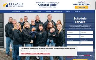 Legacy Heating and Cooling website