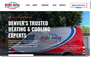 Right Away Heating website