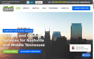 South Nashville Heating & Cooling website