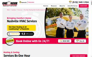 One Hour Heating & Air Conditioning of Nashville website