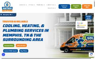 Solace Plumbing, Heating & Air - Memphis website